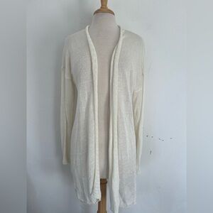Faherty Linen Women's Cream Open-Front Sweater Size Large